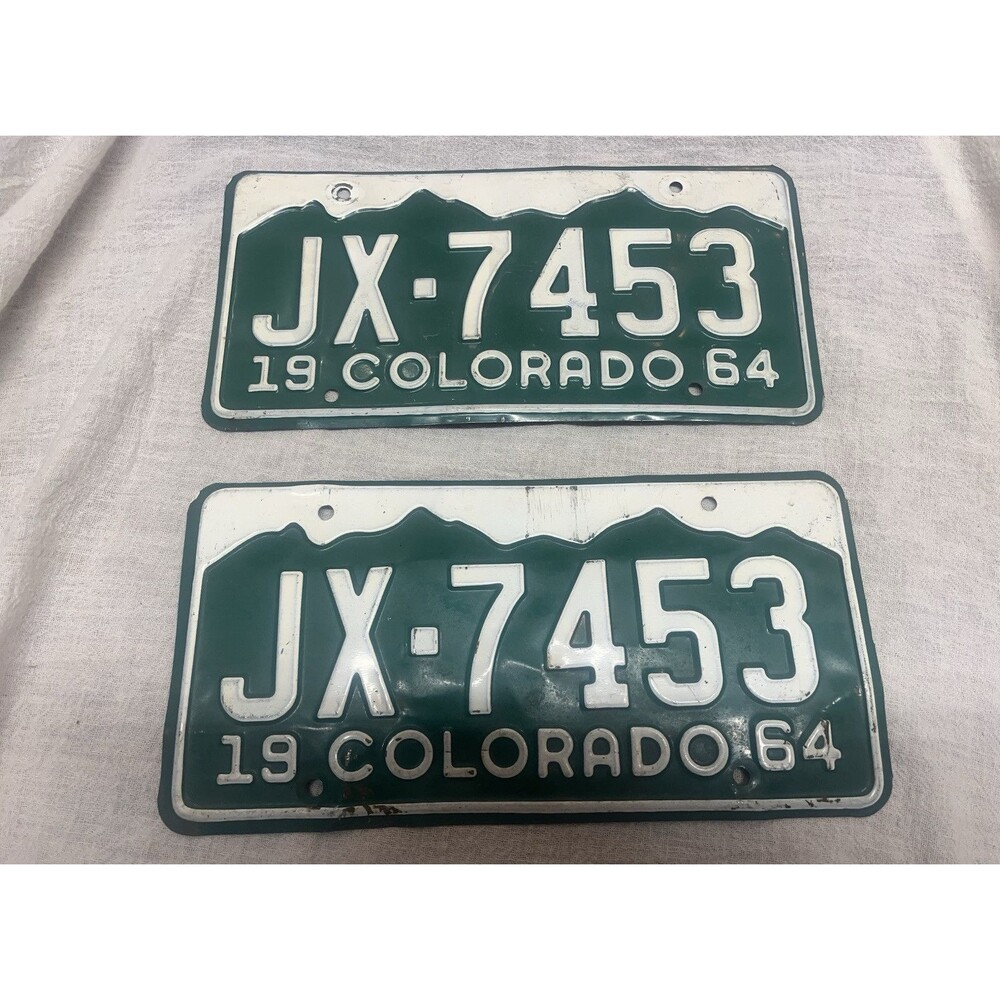1964 COLORADO Truck License Plate PAIR / SET JX-7453